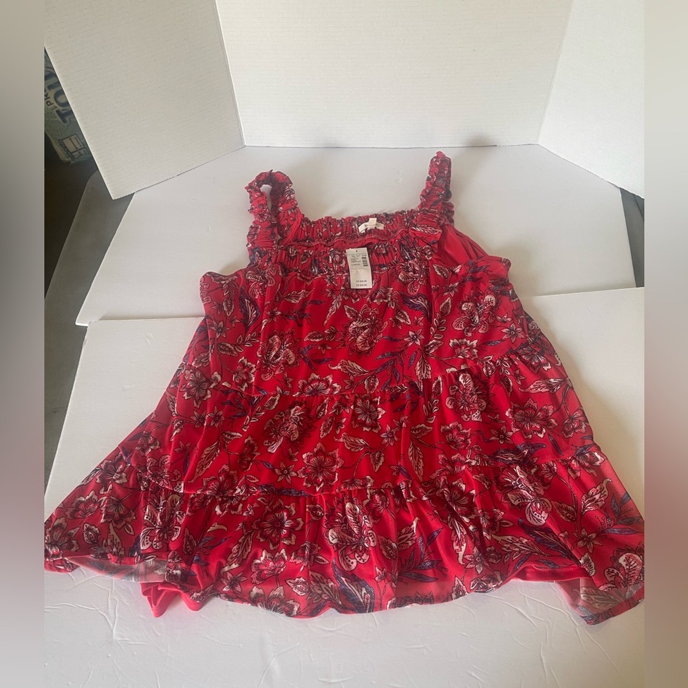 Maurice’s woman’s  floral smock trim tiered tank top size Large